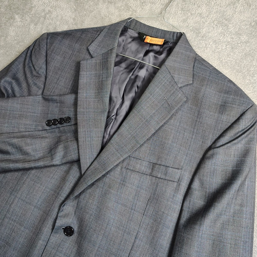 Jos A Bank Sport Coat Mens 42S Blue Glen Plaid Blazer Jacket Wool Silk 2 Button